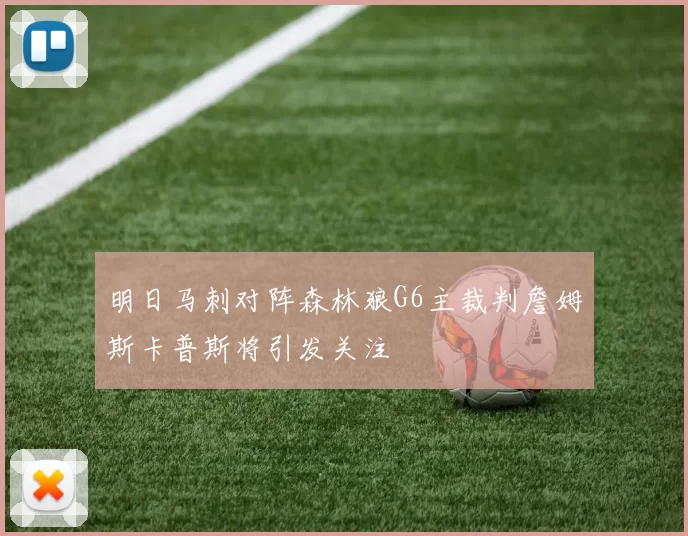 明日马刺对阵森林狼G6主裁判詹姆斯卡普斯将引发关注